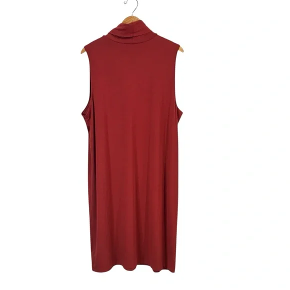 OLD NAVY Rust Mock Neck Sleeveless Shift Dress - Picture 4 of 7